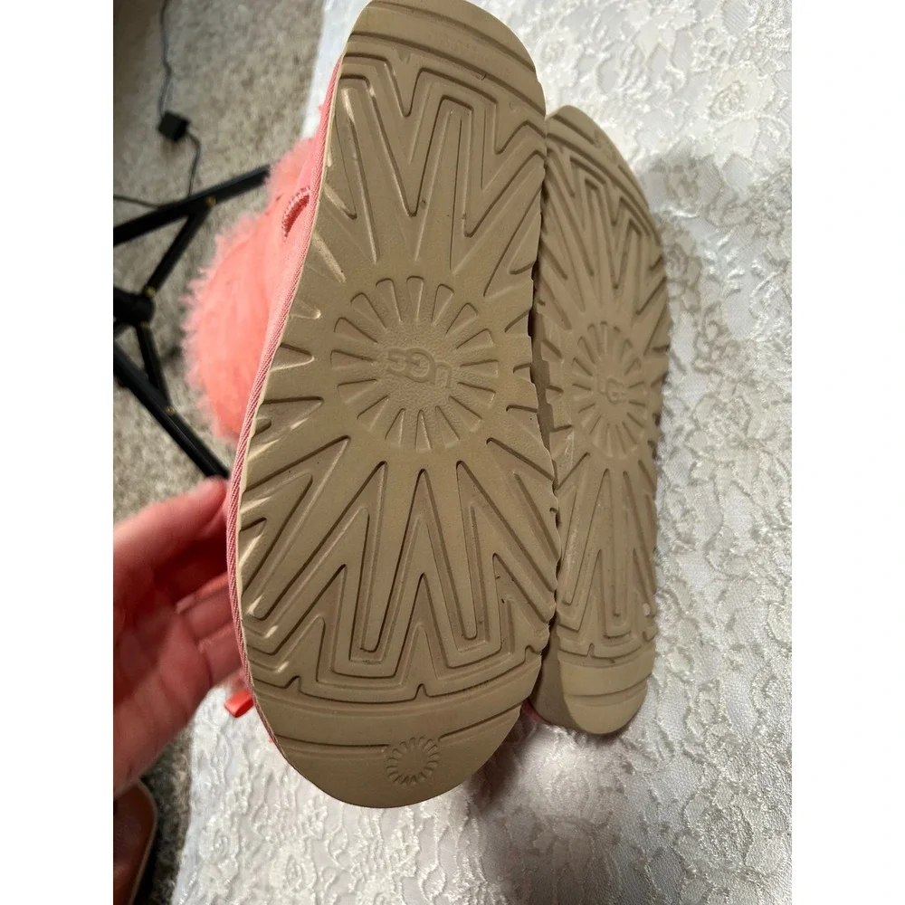Y2K UGG Australia Bailey Bow II Coral Pink Suede Boots 9 2000s Coquette McBling